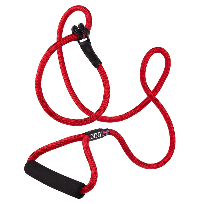 6 feet red nylon dog slip lead with neoprene padded handle, 1/2-inch width