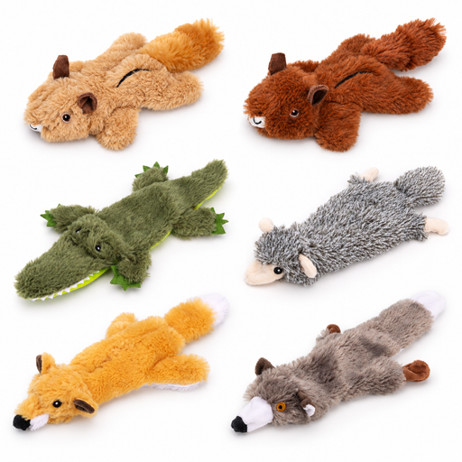 Crinkle Critters Stuffing-Free Dog Toy with Squeaker