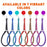 Round leather martingale collars for dogs with metal hardware, 7 colors available