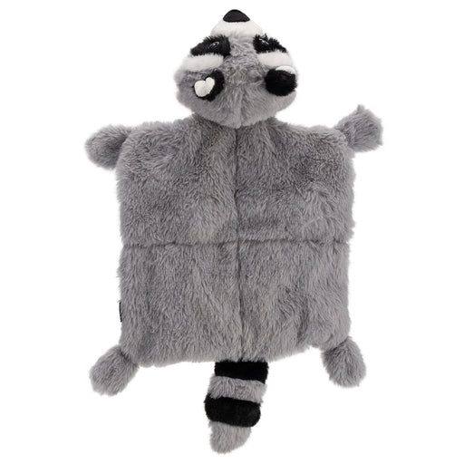 raccoon dog toy with four squeakers and crinkle body