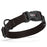 Black nylon dog collar with black quick release buckle and metal D-ring, adjustable