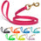 Pink leash for dogs with brass hardware, 6 feet long, made from waterproof Biothane; black, orange, blue, green, yellow, pastel and 18 other colors available