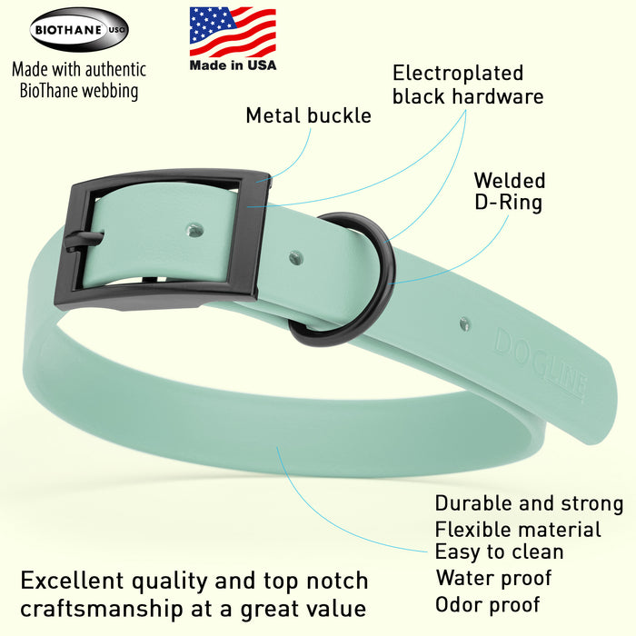 Biothane Waterproof Dog Collar with Black Hardware