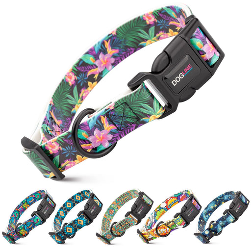 Dogline 1" Biothane Printed Dog Collar with Quick Release Buckle