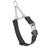 Black Biothane martingale collar with silver Herm Sprenger buckle and silver chain, 3/4 inch wide