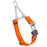 Hunter Orange Biothane martingale collar with silver Herm Sprenger buckle and silver chain, 3/4 inch wide