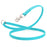 Sky Blue Biothane dog leash with nickel-plated scissor snap and O-ring, 5/8 inch wide