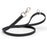 Black dog leash with silver trigger snap and O-ring, made from waterproof Biothane, 3/4 inch wide