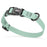 Sage Green waterproof dog collar with plastic quick release buckle and metal D-ring, made from pebble textured Biothane, 3/4 inch wide