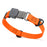 Hunter Orange Biothane dog collar with pebble textured coating and Herm Sprenger black buckle, 3/4 inch wide, adjustable