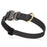 Cobra buckle dog collar with brass D-ring, made from pebbled Biothane, 3/4 inch wide, adjustable, Black