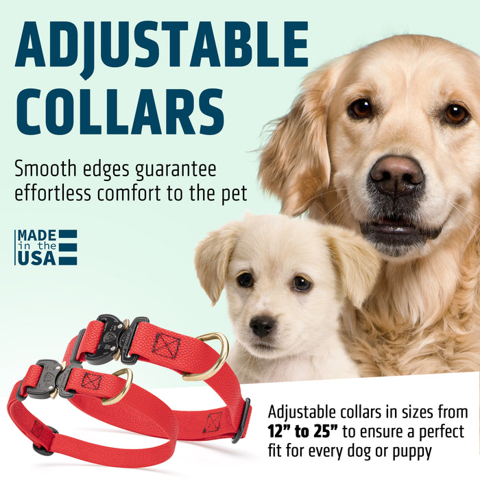 Dogline Pebble Emboss BioThane Dog Collar with Heavy Duty Cobra Buckle