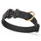 Black Biothane dog collar with pebbled coating, Cobra buckle, and brass D-ring, 1 inch wide, adjustable