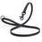 Black Biothane dog leash with black scissor snap and O-ring, 5/8 inch wide