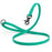 Teal Biothane dog leash with black scissor snap and O-ring, 5/8 inch wide