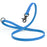 Cerulean Blue Biothane dog leash with black scissor snap and O-ring, 5/8 inch wide