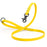 Lemon Yellow Biothane dog leash with black scissor snap and O-ring, 5/8 inch wide
