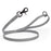 Battleship Gray dog leash with black clasp and O-ring, made from waterproof Biothane, 3/4 inch wide