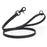 Black dog leash with black clasp and O-ring, made from waterproof Biothane, 3/4 inch wide