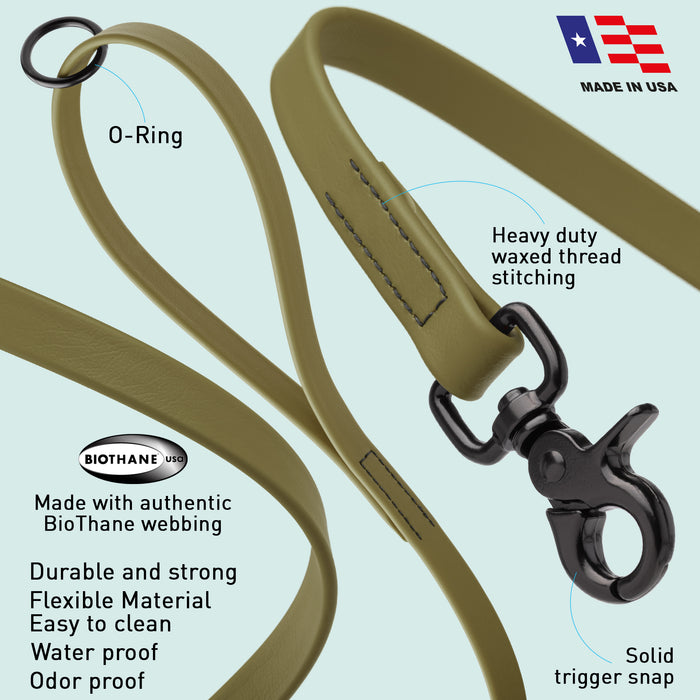 Long Line Biothane Dog Lead with Black Scissor Snap