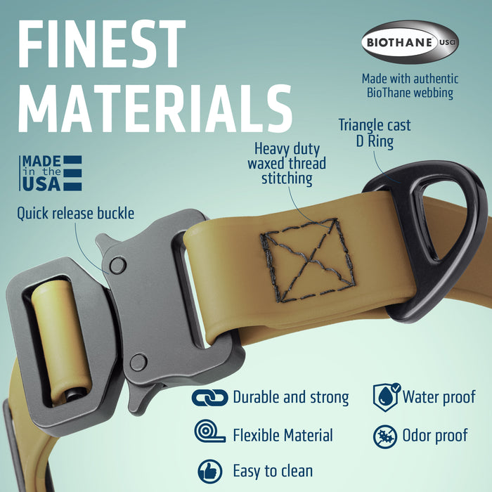 Dogline BioThane Dog Collar with Stab-Lock Quick Release Buckle