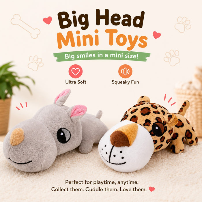 7" Big Head Mini Dog Toy
