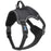 Black no pull dog harness with adjustable straps, top handle, reflective trim and quick release buckle