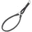 Soft leather martingale collar with metal hardware, black, 1/4, 1/3 or 3/8 inch wide