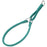 Soft leather martingale collar with metal hardware, teal, 1/4, 1/3 or 3/8 inch wide