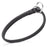 Black leather choke collar for dogs with metal rings, round design, 1/4 inch width