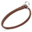 Brown leather choke collar for dogs with metal rings, round design, 1/4 inch width