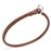 Brown slip dog collar with metal hardware, made from rolled leather, 3/8 inch wide