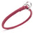 Pink leather dog choke collar with metal rings, 1/3 inch wide