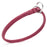 Pink leather choke collar for dogs with metal rings, round design, 1/4 inch width