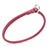 Pink slip dog collar with metal hardware, made from rolled leather, 3/8 inch wide