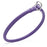 Purple leather dog choke collar with metal rings, 1/3 inch wide