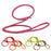 Round leather slip leads for dogs, 3ft and 6ft long; pink, red, orange, lime green, brown and 6 other color options