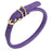 Purple round leather dog collar with brass buckle and D-ring, 1/3 inch wide
