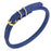 Royal blue rolled leather dog collar with brass hardware, 3/8 inch wide