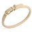 Beige leather dog collar with brass buckle and D-ring, 1/2 inch width, rolled design