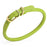 Green leather dog collar with brass buckle and D-ring, 1/2 inch width, rolled design