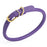 Purple leather dog collar with brass buckle and D-ring, 1/2 inch width, rolled design