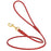 Red rolled leather dog lead with brass snap, 1/4 inch wide