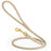 Beige round leather dog leash with brass clip, width 3/8 inch