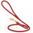 Red round leather dog leash with brass clip, width 3/8 inch