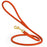Orange round leather dog leash with brass clip, width 3/8 inch