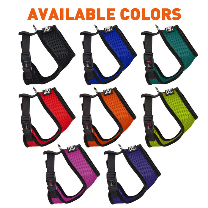 Mesh harnesses for dogs with adjustable strap and quick release buckle, 8 colors available