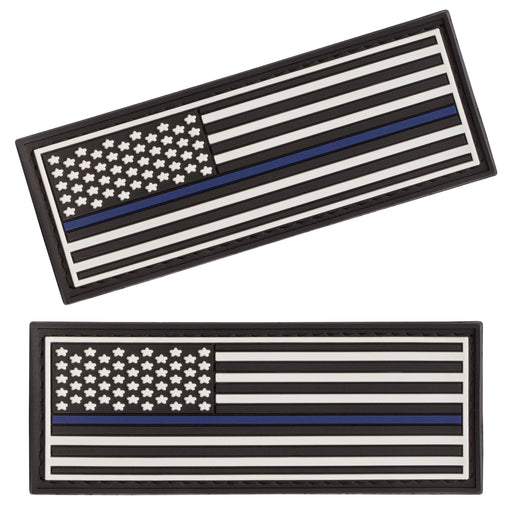 Dogline American Flag Thin Blue Line 3D Rubber Patches