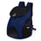 Blue pet carrier backpack with mesh top and sides