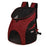 Red pet carrier backpack with mesh top and sides